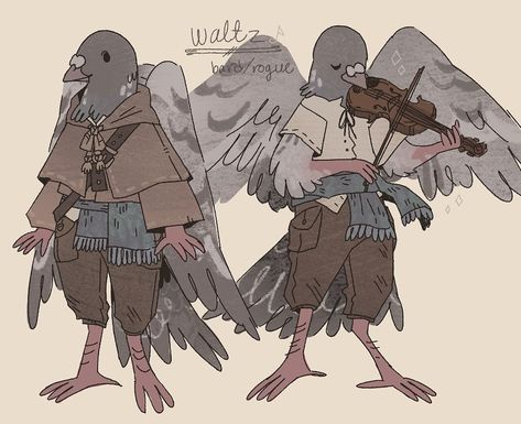 Pigeon Aarakocra, Dnd Bard, Scrap Journal, Super Secret, D&d Dungeons And Dragons, Animal Sketches, Dnd Characters, Waltz, Art Reference Photos