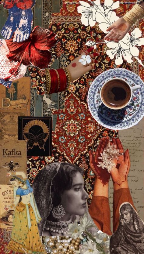 Collage Of Indian Culture, Historical Mood Board, Indian Culture Mood Board, Persian Mood Board, Arabic Mood Board, Mughal Mood Board, India Trip Aesthetic, Desi Mood Board, Vintage Pakistan Aesthetic