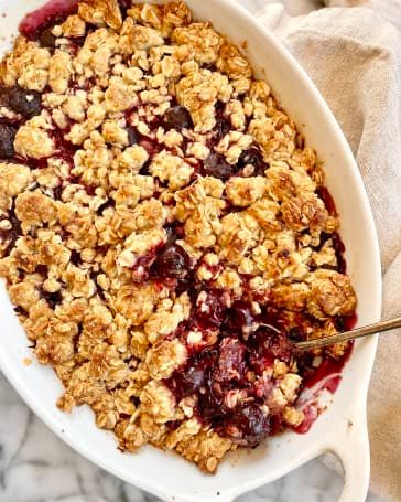 Cherry Crisp Recipe (With Fresh or Frozen Cherries) | Kitchn Cherry Crisp Recipe Easy, Cherry Crisp Recipe, Cherry Crisp, Cherry Filling, Cherry Season, Fruit Crisp, Frozen Cherries, Cherry Cobbler, Cherry Recipes