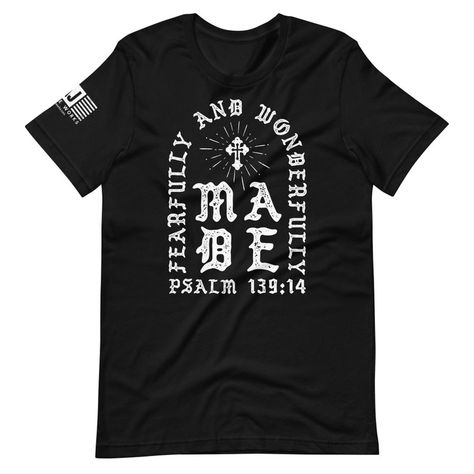 Celebrate your unique and divine creation with our inspiring "Fearfully and Wonderfully Made" t-shirt. This design is a beautiful reminder of your inherent worth and the intricate craftsmanship of the Creator. Fearfully And Wonderfully Made, Wonderfully Made, Biblical Inspiration, Psalm 139, Christian Tees, Christian Living, How To Make Tshirts, Creative Words, Inspire Others