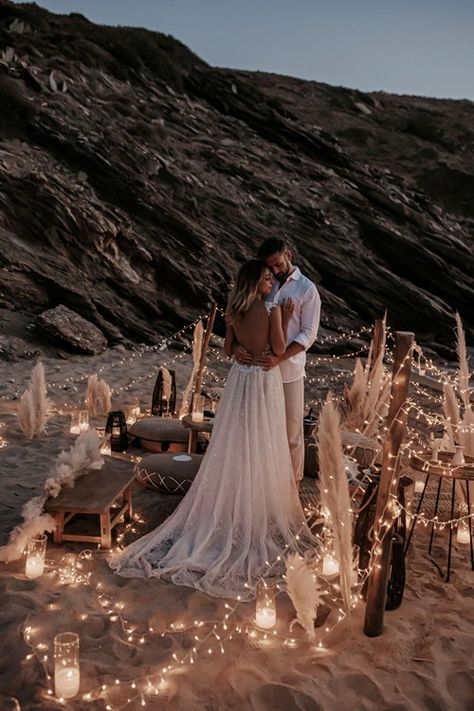 Image 20 of Dreamy Boho Beach Wedding in Ios Rock Beach Wedding, Alternative Beach Wedding, Fantasy Beach Wedding, Enchanted Beach Wedding, Celestial Beach Wedding, Beach Ceremony Wedding, Beach Wedding Dance Floor, Beach Wedding Set Up, Ios Wedding