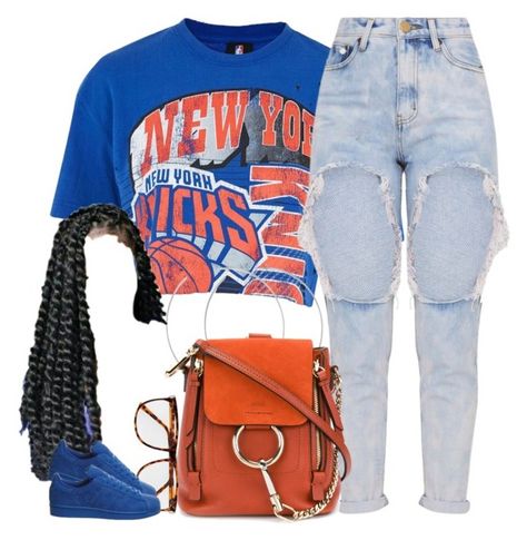 "New Yorks Knicks." by cheerstostyle ❤ liked on Polyvore featuring Topshop, Allison Bryan, ChloÃ©, H&M and adidas New York Knicks Outfit, Knicks Outfit, Chloe Faye, Outfit Women, New York Knicks, Outfit Idea, Polyvore Fashion, Outfit Of The Day, Pinterest Likes