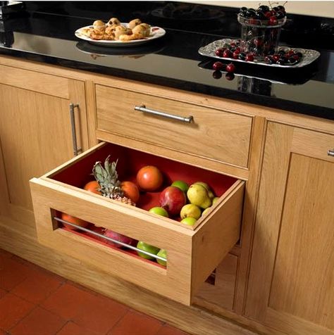 Customers get to design details that make their kitchen really personal to them. Vegetable Drawers Kitchen, Vegetable Cabinet, Indian Kitchen Ideas, Drawers Ideas, Wood Kitchens, Natural Wood Kitchen, Bathroom Decor Luxury, Indian Kitchen, Decor Luxury