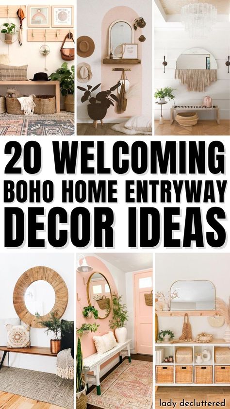 20 Welcoming Boho Home Entryway Decor Ideas Boho Chic Entryway, Boho Dining Room Decor, Eclectic Entryway, Boho Hallway, Boho Entryway, Decor Kitchen Ideas, Home Entry, Flower Shelf, Entryway Decor Ideas