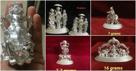 Silver Idols For Pooja, Silver Pooja Items, Silver Bells, Silver Gifts, Pure Silver, Perfume Bottles, The Creator, Pure Products, Silver