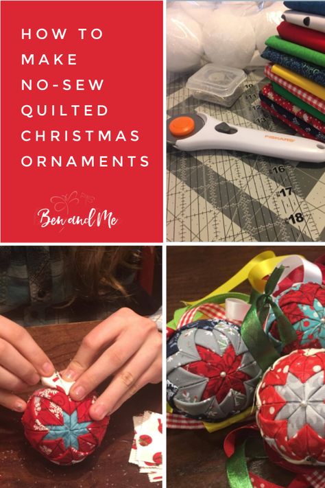 Diy Quilted Christmas Ornaments, Sewn Christmas Ornaments, Christmas Fabric Crafts, Fabric Christmas Trees, Beautiful Ornaments, Fabric Christmas Ornaments Diy, Folded Fabric Ornaments, Quilted Ornaments, Christmas Ornaments Diy