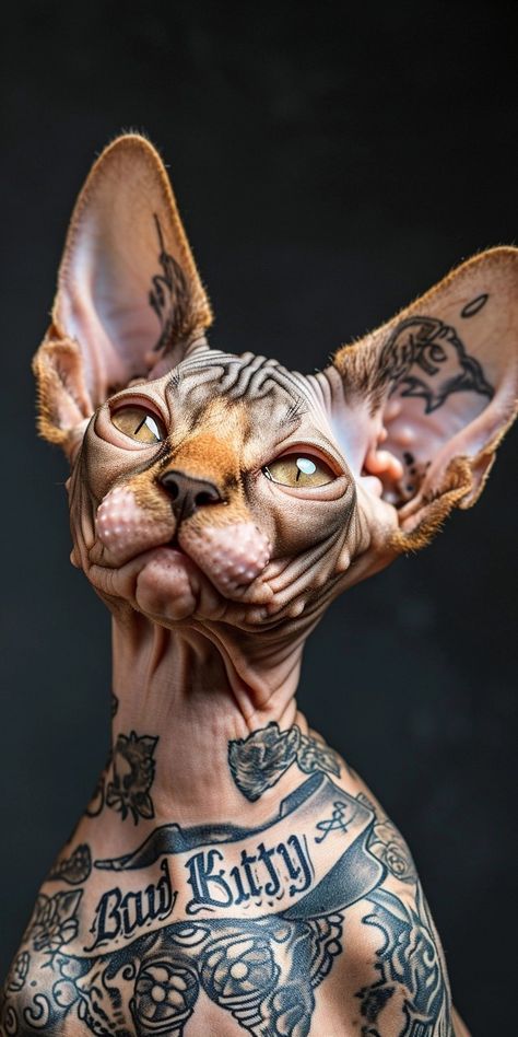 Image Recognition, Dog Design Art, Female Face Drawing, Sphinx Cat, Modern Graphic Art, Animal Illustration Art, Animal Portraits Art, Animated Animals, Hairless Cat