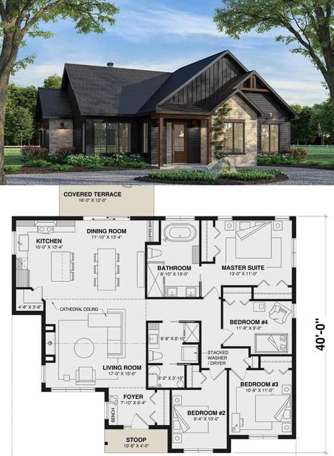 American House Design, Modern Suburban House, American House Plans, 3d House Plans, Sims 4 House Plans, House Design Ideas, Suburban House, Building House Plans Designs, American Houses