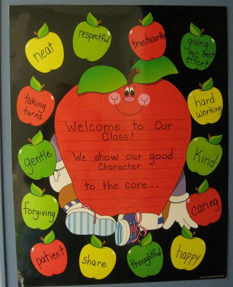 Apple Theme Classroom, Apple Bulletin Boards, Class Board Decoration, Apple Classroom, Apple Kindergarten, Bulletin Boards Theme, Christmas Bulletin Boards, Verses For Kids, Mason Jar Cards