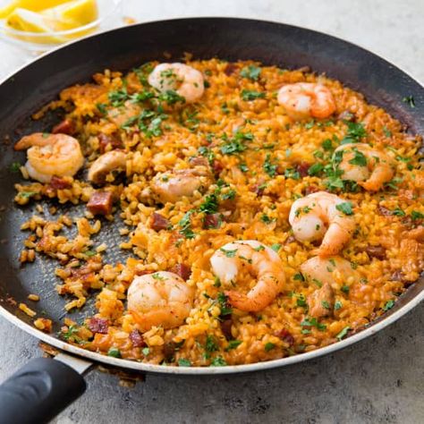 Paella, with its long list of ingredients, can be a production. But does it have to be? Cooks Country, Cooks Country Recipes, Paella Recipe, America's Test Kitchen Recipes, Kitchen Recipe, America's Test Kitchen, Cooks Illustrated, Citrus Chicken, Fool Proof Recipes