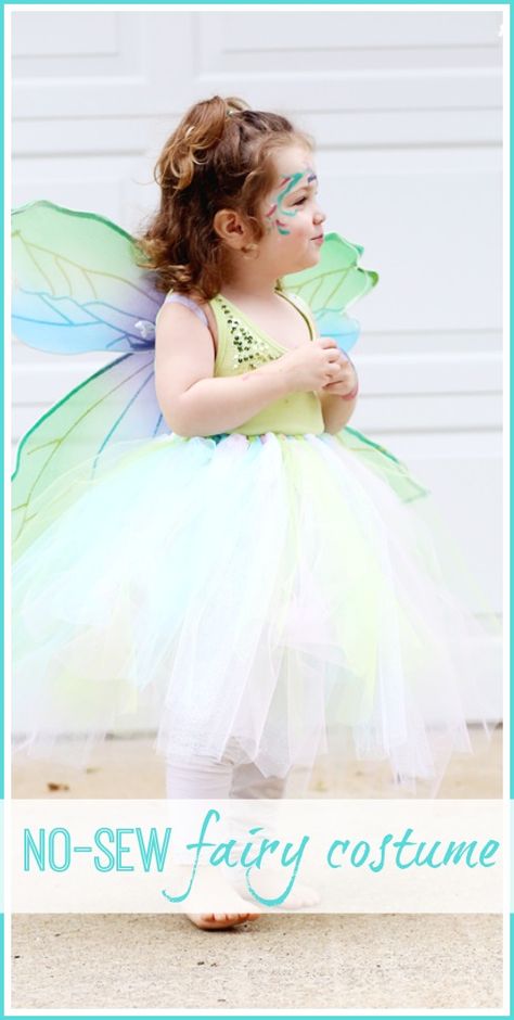 NO-SEW Fairy Costume - Sugar Bee Crafts Toddler Fairy Costume, Diy Fairy Costume, Sew Halloween Costume, Best Diy Halloween Costumes, Fairy Costume Diy, Cheap Halloween Costumes, Fairy Costumes, Valentine Diy, Handmade Costumes