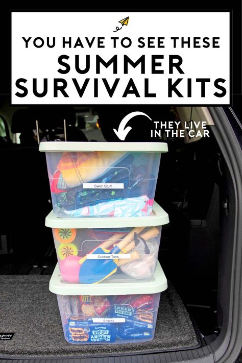 Summer Car Kits for Outdoor Adventures - Busy Toddler Summer Car Kit, Toddler Car Ride Activities, Summer Car Kit Kids, Travel Kits For Kids Car Rides, Roadtrip Hacks Toddler, How To Keep Kids Busy During Summer, Summer Survival Kit, Activities With Kids, Summer Car