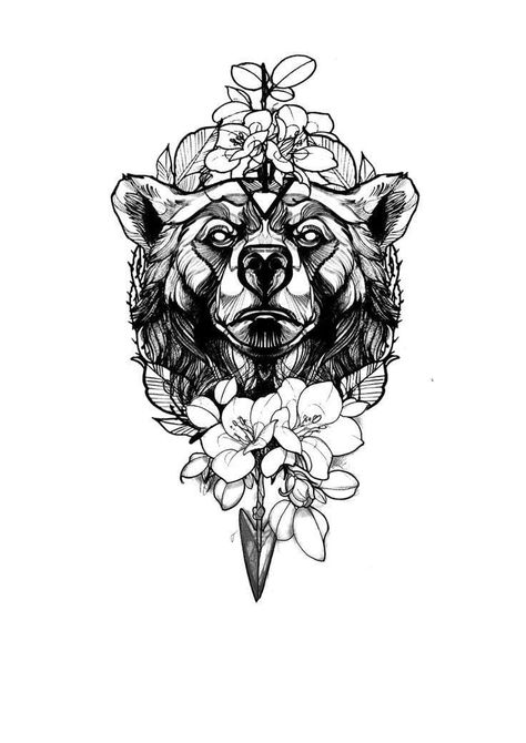 Bear And Raven Tattoo, Woman Bear Tattoo, Bear And Woman Tattoo, Bear And Rose Tattoo, Animal Themed Tattoos, Bear Sleeve Tattoo For Women, Bear And Rabbit Tattoo, Bear And Bunny Tattoo, Black Bear Tattoo Women