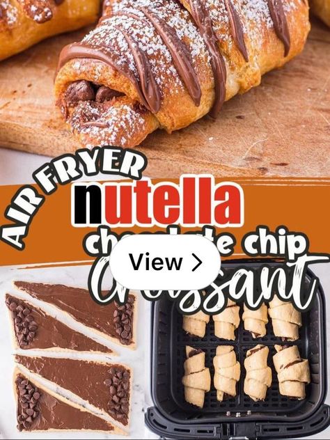 Lemon8 · 🍫 ✨Air fryer Nutella Croissant✨🍫 · @Jasmine Xl Air Fryer Recipes, Power Xl Air Fryer Recipes, Power Xl Air Fryer, Nutella Crescent Rolls, Recipes Nutella, Nutella Croissant, Dinner Recipes For Two Healthy, Healthy Dinner Recipes For Two, Dinner Recipes For Family Easy