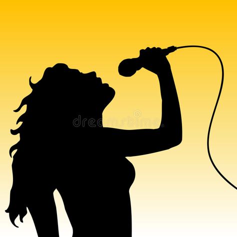 Female singer. Silhouette of a female singer , #affiliate, #singer, #Female, #female, #Silhouette #ad Singer Sketch, Dancing Background, Singer Illustration, Singer Silhouette, Singer Painting, Singer Drawing, Summer Symbols, Gin Cake, Microphone Cake