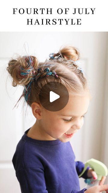 L A U R E N R E E D on Instagram: "Here’s a 4th of July hairstyle that is SO cute and so much fun!! ❤️🤍💙 I just combined three different colors of hair tinsel and tied them together with a clear hair tie. That way you can reuse them as often as you want! We finished the look off with the adorable July bows from @littlepoppyco 😍 You can use the code LAUREN15 to save on @littlepoppyco bows! #fourthofjuly #july4th #hairstyle #cutehairstyles #hairstylesforkids #lpcshowyourbows #hairtinsel #fairyhair #momlife" Different Colors Of Hair, Diy Hair Tinsel, Patriotic Hairstyles, Colors Of Hair, Cute Toddler Hairstyles, Clear Hair, Hair Tinsel, Marley Hair, Fairy Hair