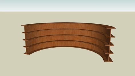 Curved Bookshelf | 3D Warehouse Curved Bookshelf, Curved Shelves, Sketchup Model, Curved Walls, 3d Warehouse, Bookshelves, Shelves, Models, Architecture