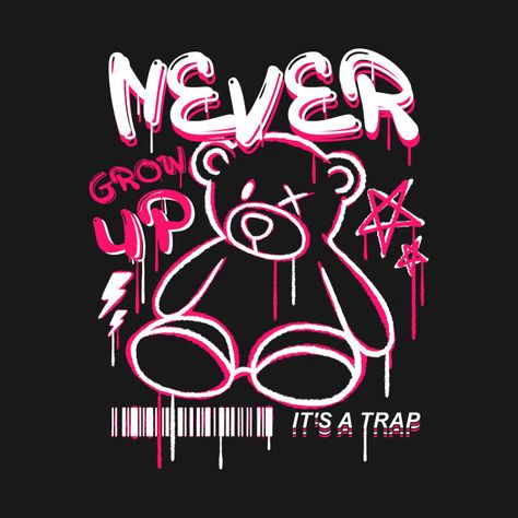 Teddy Bear Shirt Design, Ideas To Print On Shirts, Graphic Bear Design, Cool Tshirt Designs Logo, Oversized Tshirt Print Design, Teddy Bear T Shirt Design, Shirt Logos Ideas, Printing Designs On T Shirts, Back Print T Shirt Design