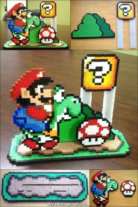 BEAD JEWELRY PATTERNS #BeadPatterns 3d Mario Perler Beads, Fuse Bead 3d Patterns, How To Make 3d Perler Beads, Easy Perler Beads Ideas 3d, 3d Fuse Beads Patterns, Perler Bead 3d Patterns, Super Mario Perler Bead Patterns, Disney Hama Beads Pattern, Perler Beads Ideas 3d