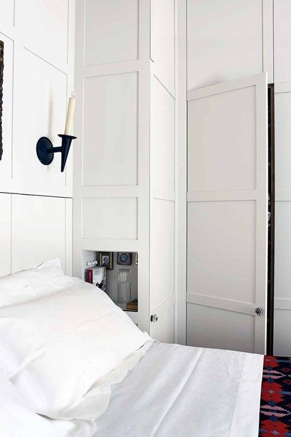 Clever storage for small spaces doesn't come better than these space saving wardrobes in this small bedroom. Small space storage solutions and furniture by House & Garden. Snug Room, Small Bedroom Storage, Bedroom Cupboards, Bedroom Cupboard, Small Space Storage, Built In Furniture, Bedroom Wardrobe, Wardrobe Storage, Wardrobe Doors