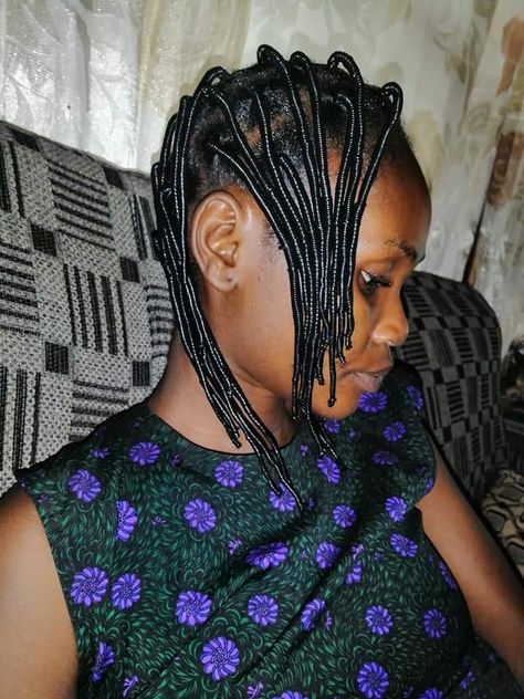 Rubber Thread Hairstyles African Hair, Rubber Hairstyles, Kiko Hairstyle, Threaded Hairstyles, Native Hairstyles, Hairstyle Moodboard, Threaded Hair, African Threading, Hair Threading