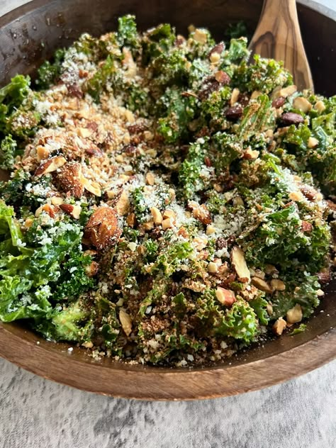 Kale Anchovy Salad, Nutritious Vegetarian Recipes, Healthy Crunchy Salad, Hot Kale Salad, Spring Kale Salad, Kale Parmesan Salad, Kale Salad Chicken, Crispy Kale Salad, Italian Kale Salad