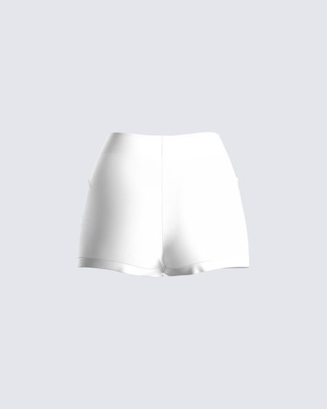 White biker shorts