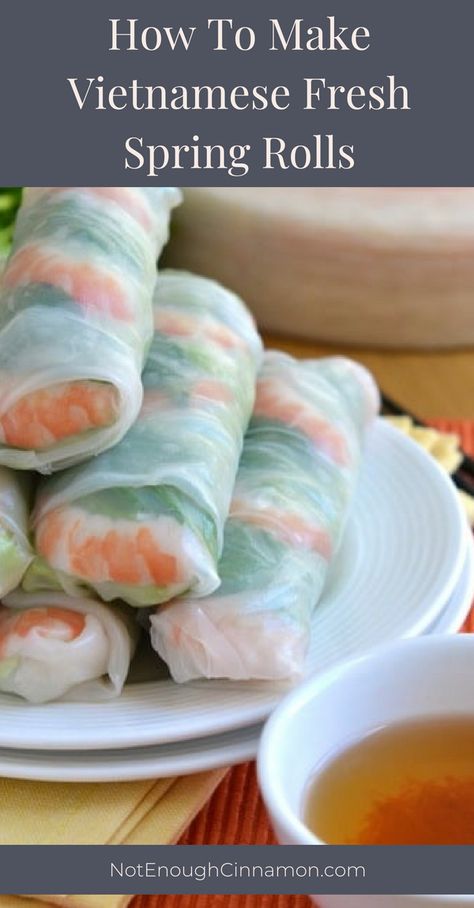 Goi Cuon, Vietnamese Fresh Spring Rolls, Thai Spring Rolls, Asian Appetizers, Shrimp Spring Rolls, Vietnamese Spring Rolls, Fresh Spring Rolls, Thai Peanut Sauce, Spring Roll Recipe