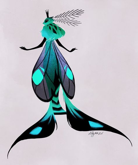 Fish Inspired Character Design, Moth Woman Art, Moth Woman, Moth Queen, Bug Creature, Creature Fantasy, Lady Art, Desenho Tattoo, Monster Design