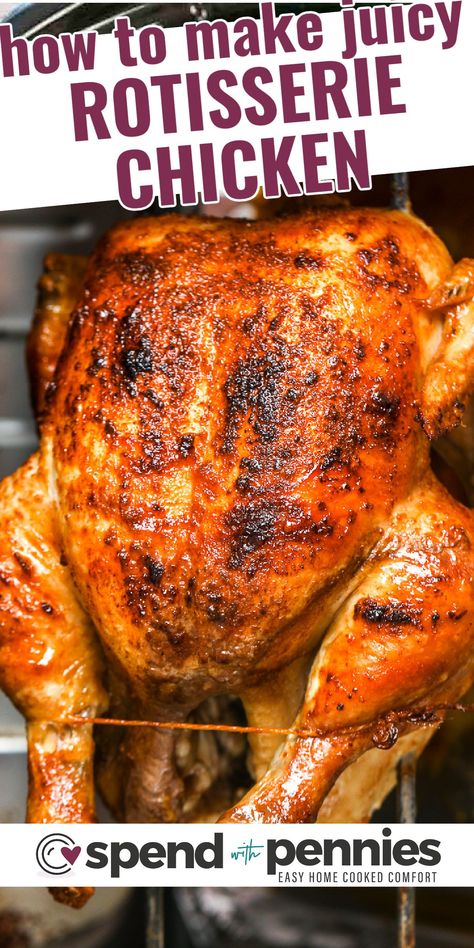 Dinner Rotisserie Chicken, Recipe Rotisserie Chicken, Best Rotisserie Chicken Recipe, Whole Chicken Recipes Oven, Rotisserie Chicken Seasoning, Chicken Seasoning Recipes, Rotisserie Chicken Recipe, Homemade Seasoning, Mushroom Spinach