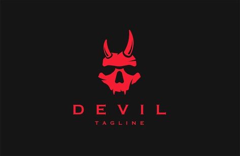 Devil Logo Design, Devil Logo, Devil Face, Army Logo, Logo Icon Design, Psd Icon, Art Dark, Flat Vector, Logo Icon