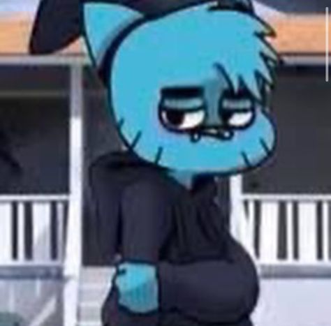 Emo Gumball, At School, Hair, Blue