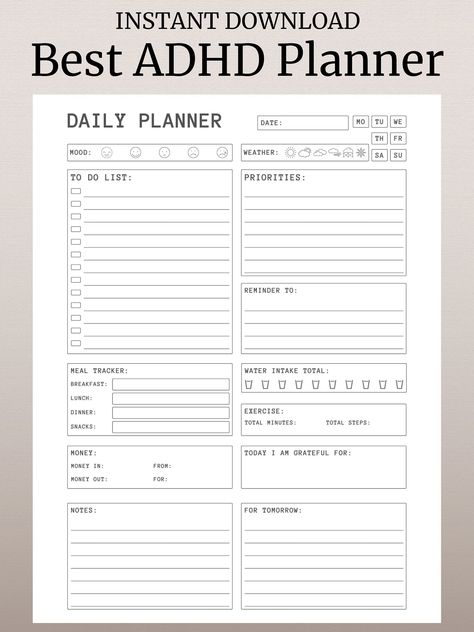 Pin on Products Daily Organizer Planner, Planer Organisation, Daily Planner Printables Free, Etsy Planner, Unique Planner, Hourly Planner, Vie Motivation, Hole Punches, Planner Pdf