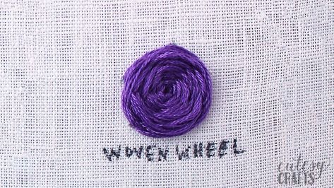 even Woven Wheel Stitch, Embroidery Stitches Beginner, Basic Hand Embroidery Stitches, Embroidery Sampler, Hand Embroidery Videos, Basic Embroidery Stitches, Embroidery Stitches Tutorial, Embroidery Videos, Learn Embroidery