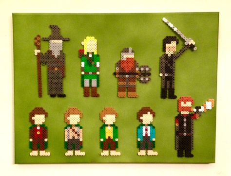 The Lord of the Rings perler beads by pixelartshop Beads On Canvas, 8 Bit Pixel Art, Perler Creations, Perler Art, Perler Bead Templates, Hama Beads Patterns, Fellowship Of The Ring, Iron Beads, Beaded Cross Stitch