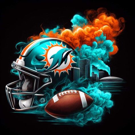 Miami Dolphins Wallpaper, Chivas Wallpaper, Nfl Design, Sports Tumbler, Denver Broncos Logo, Miami Football, Nfl Football Art, Miami Dolphins Logo, Miami Dolphins Football