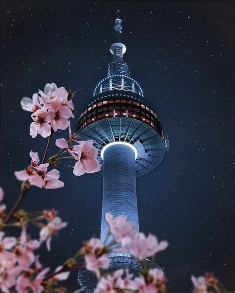 Korean Adventure on Instagram: “Namsan Seoul Tower was the first tower-type tourism spot in Korea. The top of the tower is at almost 480 meters above sea level, including…” South Korea Pics, Aesthetic South Korea, Soul Korea, Seoul Instagram, Asia Aesthetic, Seoul Night, Seoul Tower, Namsan Tower, South Korea Photography