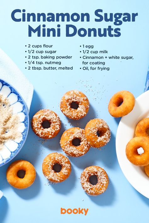 Mini Doughnut Recipes, Donut Recipe Without Yeast, Mini Donut Recipes, Doughnut Recipes, Doughnut Recipe Easy, Homemade Recipe Books, Homemade Donuts Recipe, Homemade Cookbook, Culinary Cooking