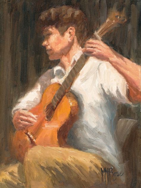 Web Gallery | October - November | 9th Annual PleinAir Salon Classical Guitar Art, Art Appropriation, Musician Painting, Aesthetic November, Classical Guitar Aesthetic, Guitar Art Painting, Guitar Illustration, Web Gallery, Guitar Painting