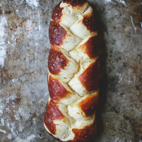 Pretzel Challah recipe on Food52 Pretzel Challah, Farm Recipes, Food Bread, Breaking Bread, Jewish Food, Challah Bread, Celebrity Chef, Piece Of Bread, Jewish Recipes