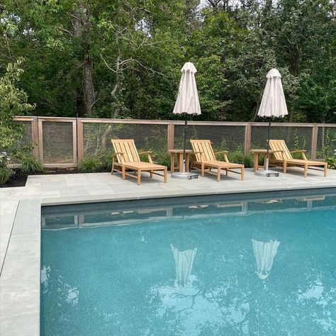 Rural Pool Fencing, Black Metal Pool Fence, Wooden Fence Around Pool, Mesh Pool Fencing, Fencing Around Pool, Modern Pool Fence, Pool Fencing Landscaping, Pool Fence Ideas, Pool 2023