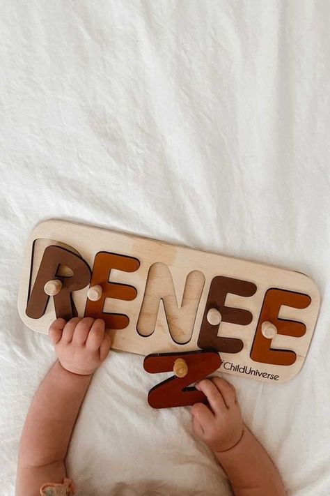 Looking for baby gifts or amazing nursery decor? Here it is! Name puzzle is such a meaningful and personalized wooden toy. It helps develop motor skills of your baby and serves as wonderful decoration! Check out the store for more designs and message us for custom ones. Wood Engraved Gifts For Kids, Glow Forge Kids Toys, Scroll Saw Baby Toys, Amazing Nursery, Glowforge Name Puzzle, Laser Name Puzzle, Jigsaw Puzzles For Kids, Fun Nursery, Puzzles For Toddlers