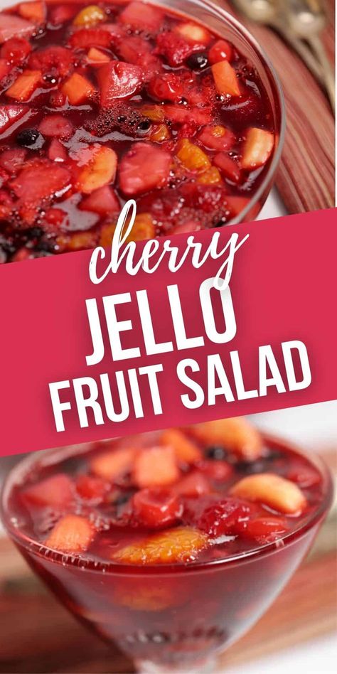 Cherry Fruit Salad, Cherry Jello Salad, Cherry Jello Recipes, Jello Fruit Salad, Jello Fruit, Jello Fruit Salads, Jello With Fruit, Jello Mold Recipes, Congealed Salad