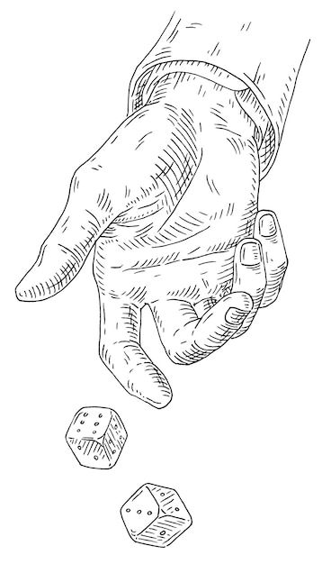 Gambling Drawing Reference, Lean Double Cup Drawing, Hand Throwing Dice, Magician Drawing, Dice Illustration, Coin Tattoo, Gambling Drawing, Dice Drawing, Sketch Tattoos