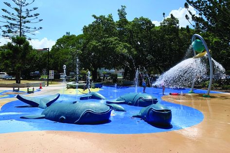 Wynnum Whale Park | Brisbane Kids Playground Sand, Crabs On The Beach, Small Gazebo, Water Play For Kids, Urbanism Architecture, Landscape And Urbanism Architecture, Water Playground, Small Water Features, Riverside Park