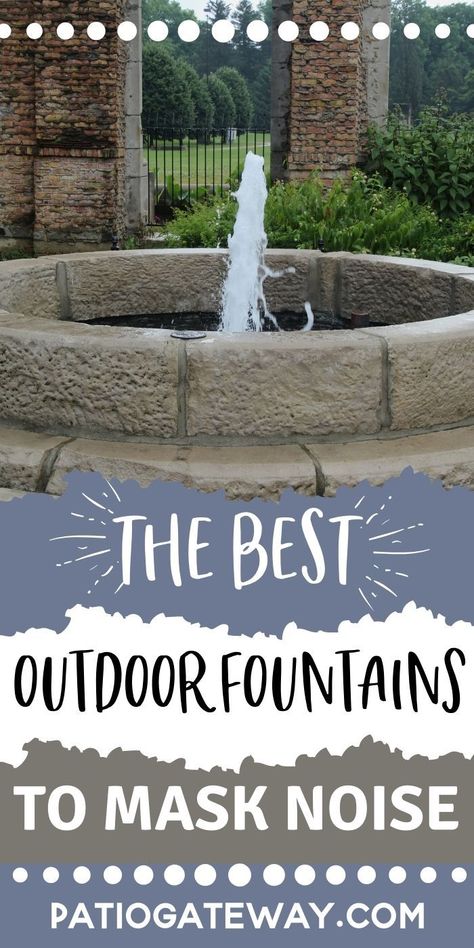 Best Garden Fountains | Best Noise Blocking Fountains | Best Fountains for Noise Reduction | Loudest Garden Fouintains | #reviews #fountains #privacy #noiseblocking Large Fountains Backyard, How To Build A Fountain, Backyard Fountains Landscaping, Outside Fountains, Garden Fountains Outdoor, Patio Water Feature, Large Outdoor Fountains, Patio Fountain, Diy Water Feature