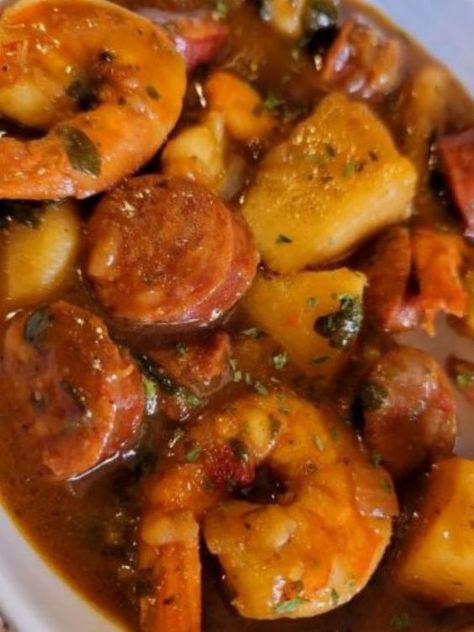 Shrimp & sausage & potato stew! - Recipes Fiber