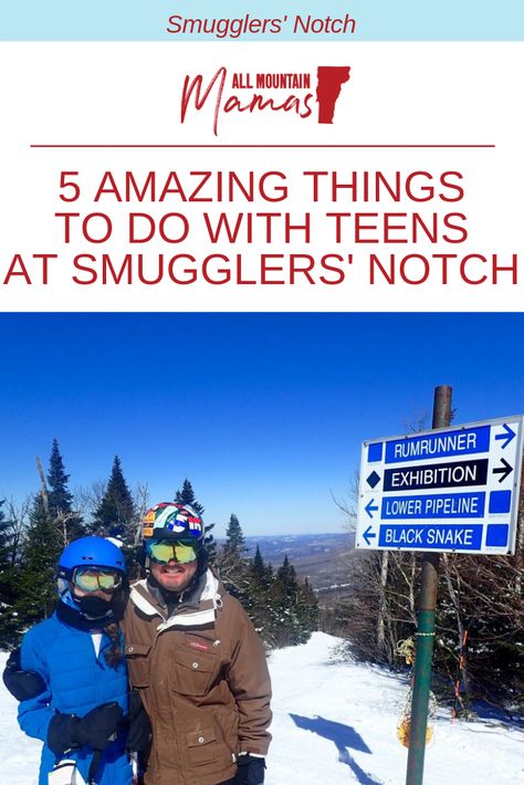 The key to a successful ski trip with teens means staying at a hotel that has plenty of activities, aside from just skiing and riding, to keep them occupied and entertained. Smugglers' Notch in Vermont is perfect for traveling with teens! #Vermont #ski #skitrip #teentravel #familytravel #skiresort #smugglersnotch Smugglers Notch Vermont, Things For Teens, Vermont Ski Resorts, Vermont Winter, Skiing Lessons, Nordic Skiing, Ski Vacation, Hiking Spots, Vacation Usa