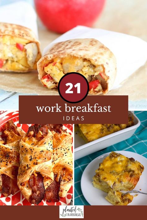 Easy Work Breakfast, Pot Luck Breakfast Ideas, Oatmeal Banana Bars, Office Breakfast Ideas, Work Breakfast Ideas, Homemade Honey Buns, Breakfast Bar Food, Breakfast Potluck Ideas, Oven Omelet