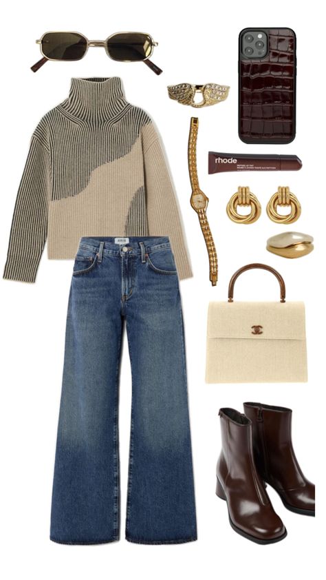 Jeans, outfit, boots, Chanel, zarigüeyas and Voltaire, Rhode Theater Outfit Ideas Winter, Movie Theatre Outfits Casual, Movie Theatre Outfits, Theater Outfit Ideas, Theater Outfit, Theatre Outfit, Outfit Ideas Winter, Movie Theatre, Closet Fashion